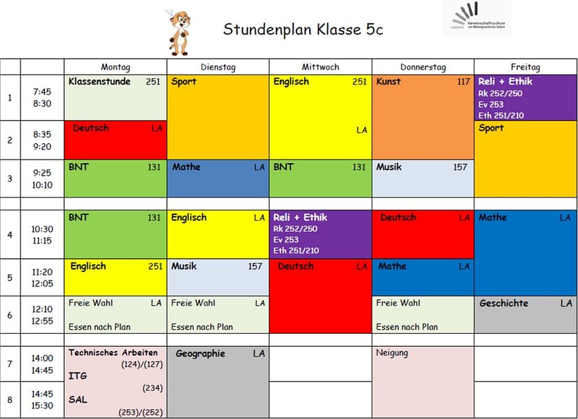 Beispielstundenplan